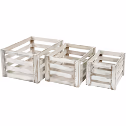 Ensemble de 3 caisses en bois caisse à vin décorative rangement fruits style vintage blanc vieilli Les caisses en bois sont i ...