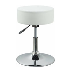 Tabouret chaise noir hauteur réglable cuir synthétique blanc TABO09030