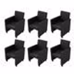 Chaises de salle à manger - Design moderne - Lot de 6 - Confortable - Synthétique - Noir