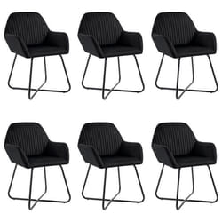 Chaises de salle à manger - CDS - Lot de 6 - Velours noir - Design moderne - Confortables et stables
