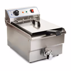 Friteuse acier inox 1 bac 10 litres cuve et resistance amovible robinet vidange 3614011 - Helloshop26
