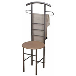 Décoshop26 - Chaise de chambre / valet de nuit portant en acier et mdf couleur hêtre MED05100