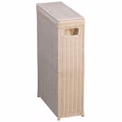 Panier à linge avec couvercle amovible en rotin Parfait pour espace limité Cadre en fer avec tube en rotin Tissé à la main Av ...