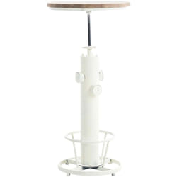 Table haute table de bar style industriel hauteur réglable 100-123 cm repose-pieds blanc TAB10022