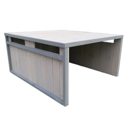 Helloshop26 - Garage robot tondeuse toit en pente bois massif abri 80 cm gris
