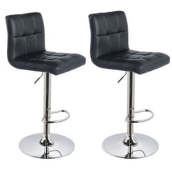 Lot de 2 tabourets de bar avec dossier synthetique hauteur reglable noir