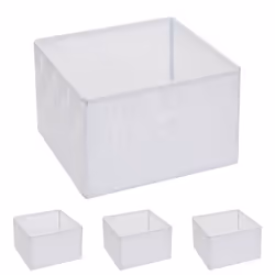 Panier de rangement - Décoratif - Blanc - 12x19x19 cm - Polypropylène - 4 pièces