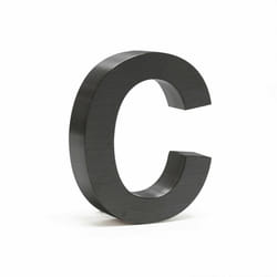 Helloshop26 - Plaque numéro maison 'b' arial anthracite 3D 15cm acier fin résistant intempérie