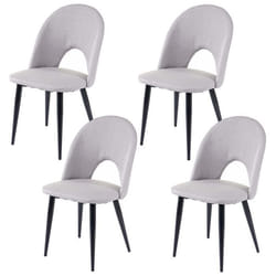 4 par chaises de salle à manger cuisine en tissu / te par tile gris pieds metal