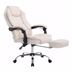 Fauteuil de bureau ergonomique en synthétique avec repose-pieds et accoudoirs En synthétique 100% polyuréthane Pieds en métal ...