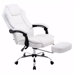Fauteuil de bureau ergonomique en synthétique avec repose-pieds et accoudoirs En synthétique 100% polyuréthane Pieds en métal ...