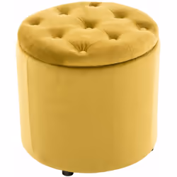 Pouf tabouret repose-pieds en tissu velours avec espace de rangement Rembourrage épais Avec protecteur de sol Dimensions : Ha ...