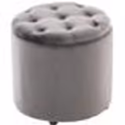 Pouf tabouret coffre - Décoshop26 - Tissu velours - Gris - 42x44 cm - Rangement intégré