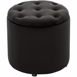 Pouf tabouret repose-pieds en tissu velours avec espace de rangement Rembourrage épais Avec protecteur de sol Dimensions : Ha ...