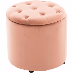 Pouf tabouret repose-pieds en tissu velours avec espace de rangement Rembourrage épais Avec protecteur de sol Dimensions : Ha ...