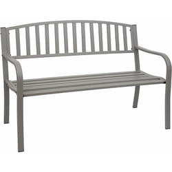 Banc de jardin 2 places acier thermolaqué gris MDJ04153