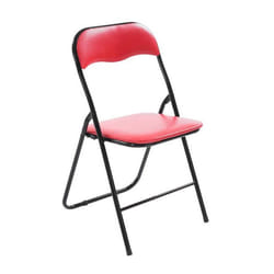 Chaise de cuisine pliable rouge pied en metal noir