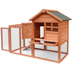 Helloshop26 - Cabane clapier à lapins rongeurs poulailler lapinière ou autres petits animaux en bois 870 x 465 x 1600 mm