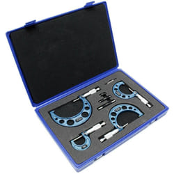 Helloshop26 - Coffret de micromètres set 0-100mm 4 manomètres précision de mesure 0,01 mm outil