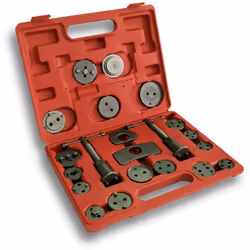Un coffret de repousse-piston de frein, se composant de 21 pièces, bien rangées dans un coffret en plastique, pour vous aider ...