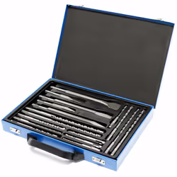 Pour chaque genre de travaux, avoir à la porté de la main la bonne perceuse et le bon burin pour raccord SDS ! Ce kit de 17 p ...