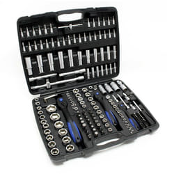 Jeu de clés à douille - MARQUE - 172 pièces - Acier au carbone - Coffret pratique - Cliquet réversible