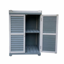 Helloshop26 - Table de jardin avec élément bas et plan de travail 99,7 cm gris