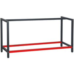 Pied établi 175 cm acier anthracite rouge support bureau emballage atelier