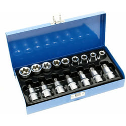 Helloshop26 - Jeu de douilles torx mâle 16 pièces extérieur douille six pans creux kit outils
