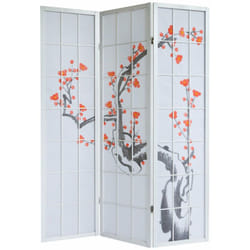 Décoshop26 - Paravent 3 panneaux japonais en bois blanc 132x175 cm PAR06016