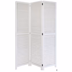 Paravent - Décoshop26 - 3 Panneaux - Bois Blanc - Pliable - Intérieur