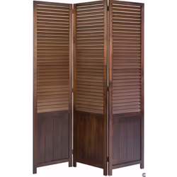 Paravent 3 panneaux en bois marron Pliable Facile à mettre en place Charnières dans les deux sens adapté pour une utilisation ...