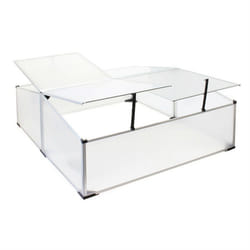 Mini serre jardin double aluminium et polycarbonate 100 x 120 x 40 cm ouverture par verin potager exterieur