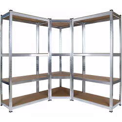 Un rayonnage d‘angle pratique pour mettre de l‘ordre et gagner plus de place dans votre garage, votre cave ou bien votre déba ...