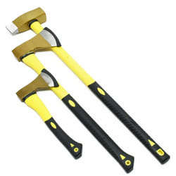 Helloshop26 - Lot de 3 haches composé d'une hache à fendre et d'un marteau à fendre jaune et noir