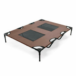Helloshop26 - Lit camp chien outdoor lit surélevé xl 122 cm marron tissu oxford 30kg max.