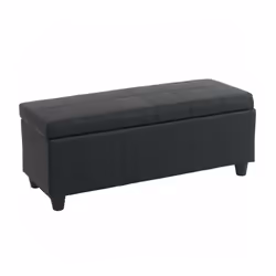 Banc / coffre de rangement noir Grande capacité de rangement. Matériaux: Revêtement en 100% polyuréthane Doublure à l'intérie ...
