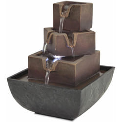 Décoshop26 - Fontaine d'intérieur avec lampe led Polyrésine 13,5x13,5x17,5 cm DEC020763