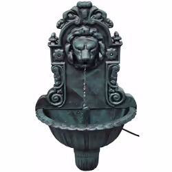 Fontaine murale de style vintage a une tête de lion décorative. La fontaine peut facilement et rapidement être fixée à un mur ...