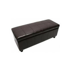 Banc banquette de rangement cuir reconstitué marron 112x45x45cm BAN04013