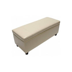 Banc banquette de rangement cuir reconstitué crème 112x45x45cm BAN04014