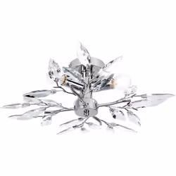 Plafonnier avec feuilles décoratives Trois ampoules de 40 W éclairent suffisamment votre couloir, votre chambre à coucher ou  ...