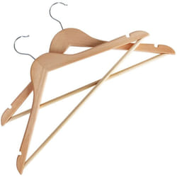 Helloshop26 - Lot de 30 cintres en bois crochet pivotant à 360° longueur 44,5 cm avec barre antiglisse et encoches pour adultes cintres pour
