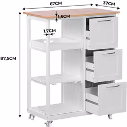 Le chariot de cuisine est une solution pratique pour tous les types de cuisine, quelle que soit sa taille. Vous disposerez no ...