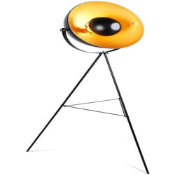 Lampadaire trepied avec abat jour metallique noir et dore taille 163 cm orientable e27 classe energetique LED style indu