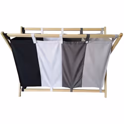 Ce panier à linge pratique dispose de 4 compartiments séparés, qui vous permettent de trier votre linge blanc, noir et coloré ...