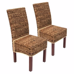 Description générale Ce lot de 2 chaises allie confort et esthétique grâce à son assise et dossier en feuilles de banane tres ...