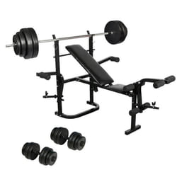 Ensemble de banc de musculation halteres 30 kg sport fitness