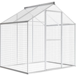 Helloshop26 - Volière d'extérieur cadre en aluminium 194 cm oiseaux