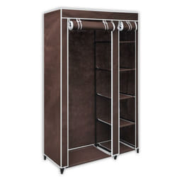 Helloshop26 - Armoires penderie etagère tissu marron entrée chambre camping